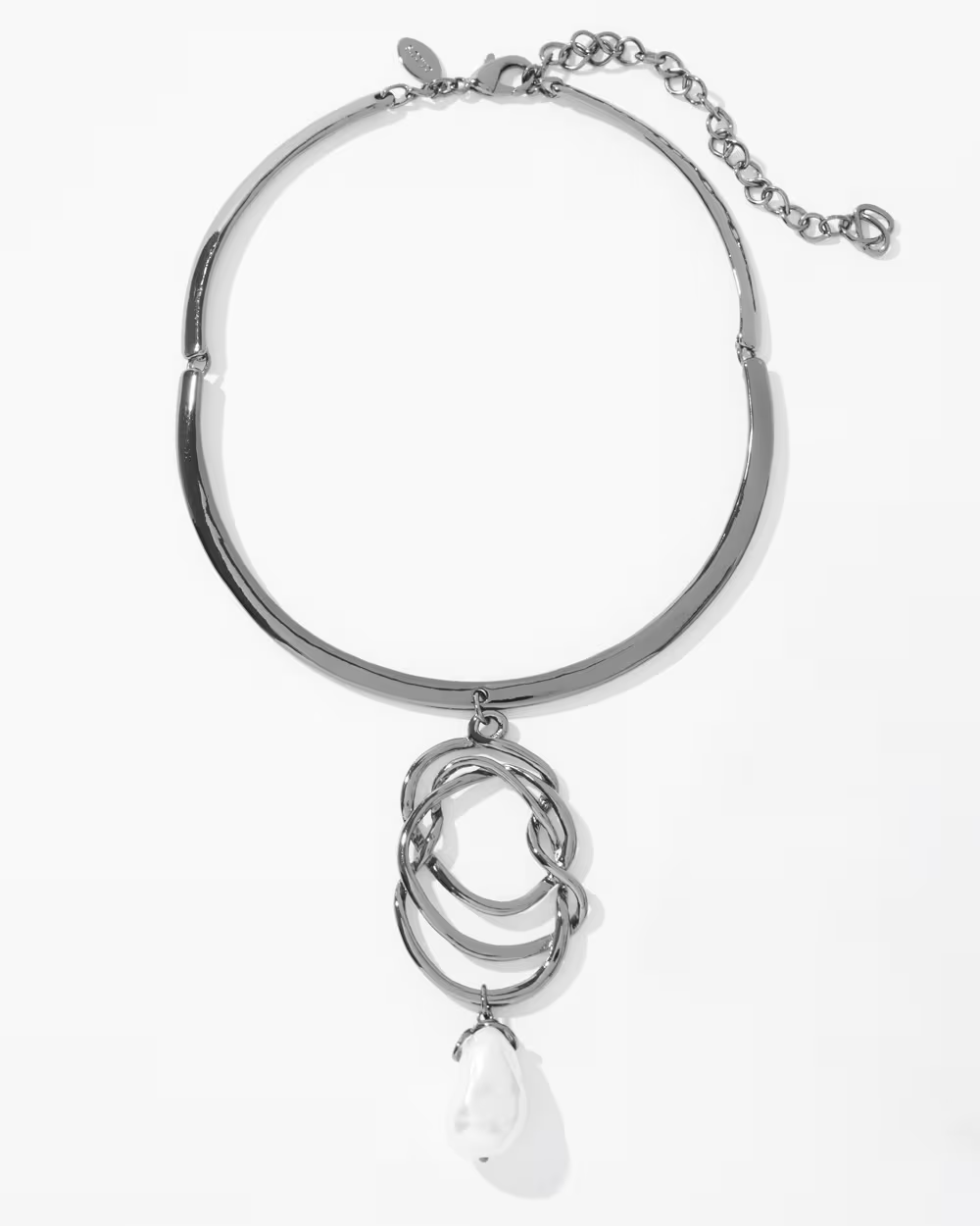 CHICO' S FAUX PEARL PENDANT NECKLACE