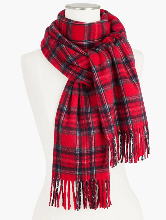 TALBOTS CASHMERE WATERWEAVE WRAP - RED POP
