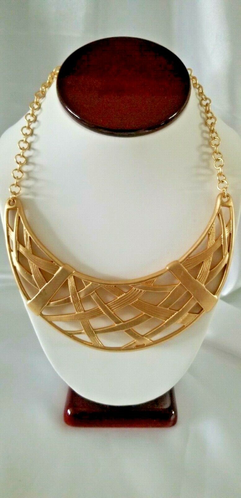 CHICO'S GOLD-TONE WEAVE COLLAR NECKLACE
