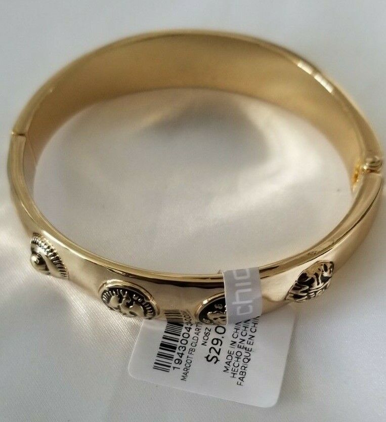 CHICO'S GOLDTONE ARTISAN CUFF BRACELET