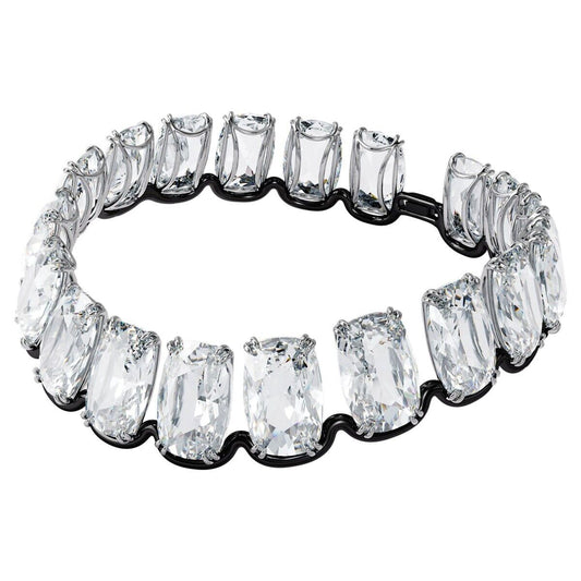 Swarovski Harmonia choker Oversized floating crystals, White, Mixed metal finish