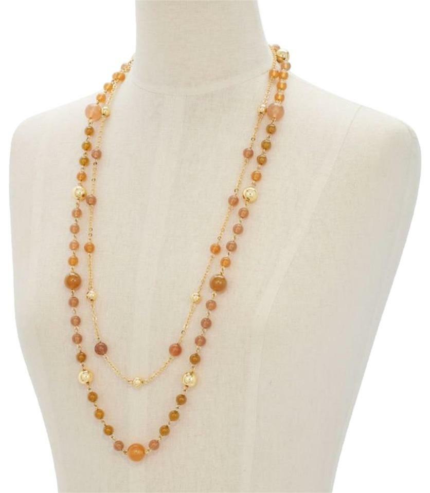 TALBOTS BEADED DOUBLE LAYER NECKLACE
