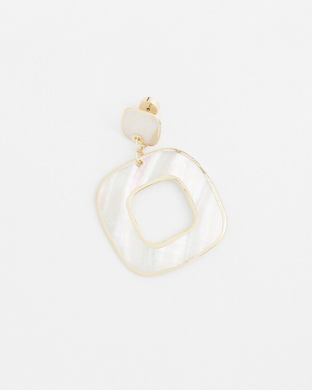 CHICO'S  MOTHER OF PEARL SQUARE EARRINGS