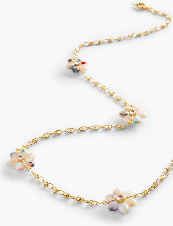 TALBOTS PETAL FLOWER STATION NECKLACE