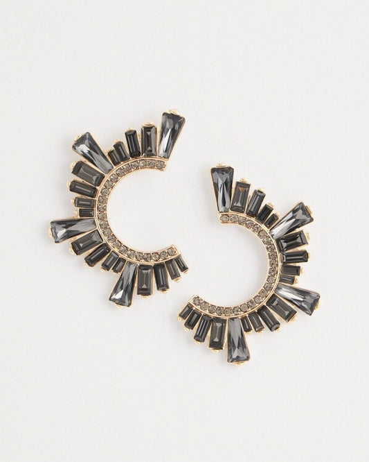 CHICO'S NO DROOP FRONT TO BACK EMBELLISHED EARRINGS