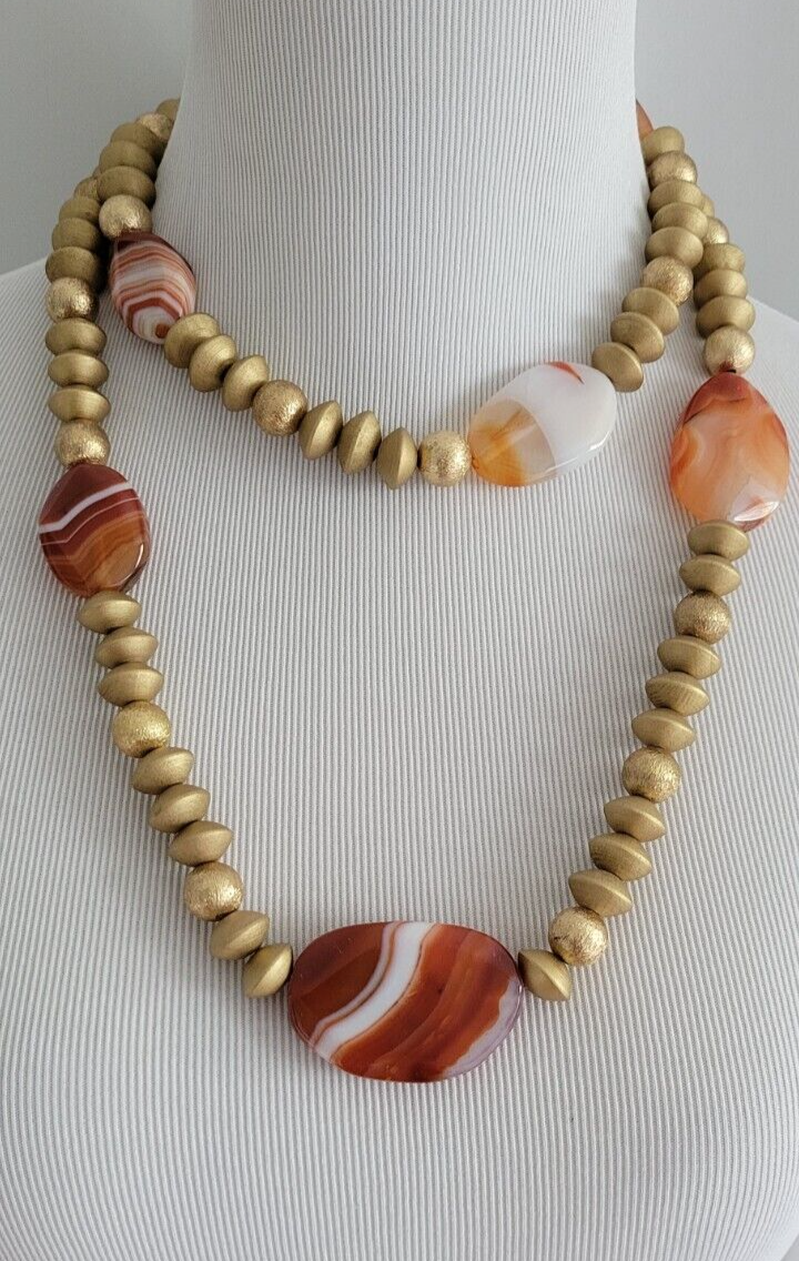 CHICO' S CONVERTIBLE AGATE NECKLACE
