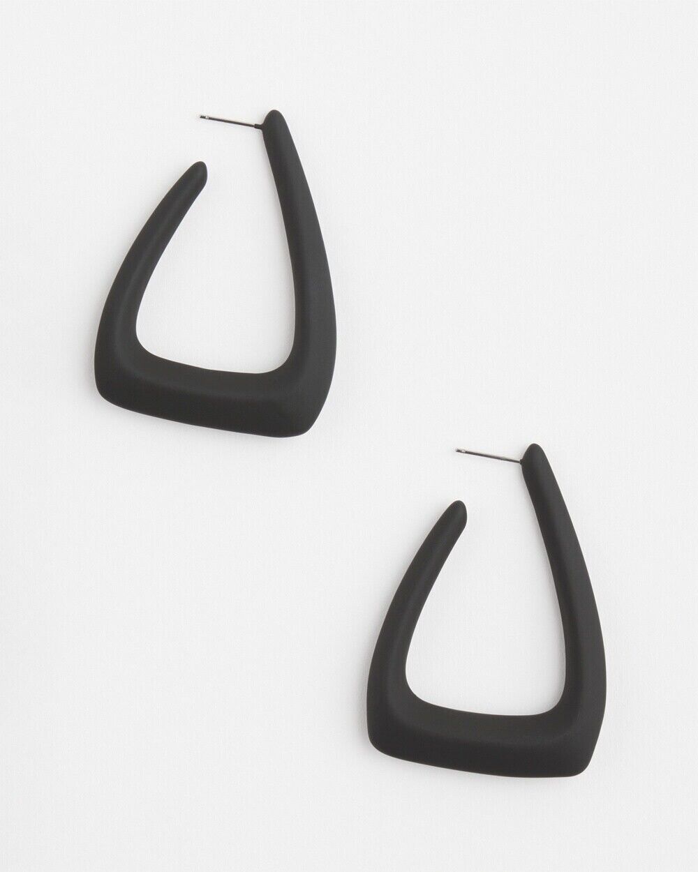 CHICO'S NO DROOP BLACK COATED HOOP EARRINGS