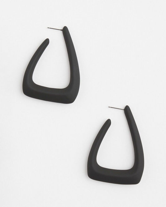 CHICO'S NO DROOP BLACK COATED HOOP EARRINGS