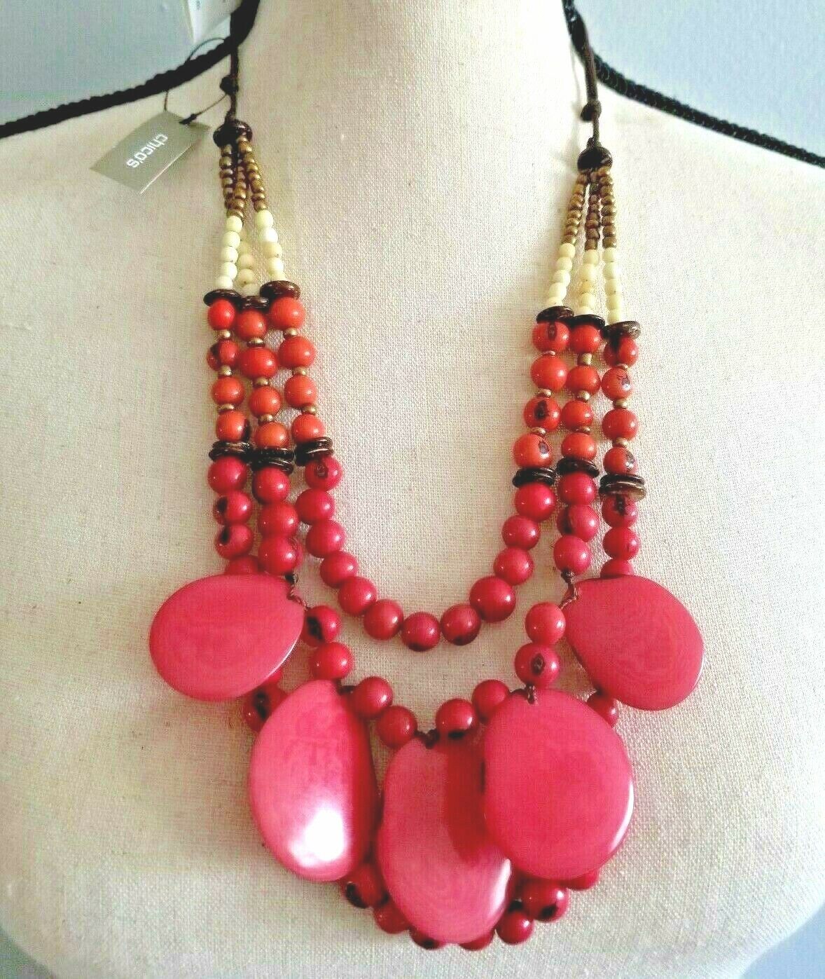 CHICO'S FAIRE COLLECTION WARM MULTI-PENDANT NECKLACE