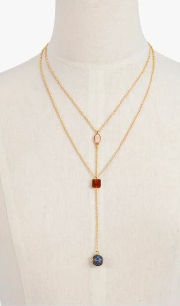 TALBOTS SEMI PRECIOUS LAYERED NECKLACE