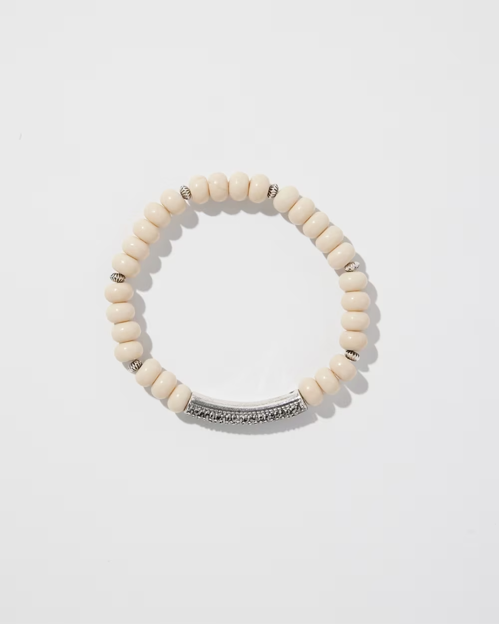 CHICO'S MARBLE STONE PAVE BAR STRETCH BRACELET
