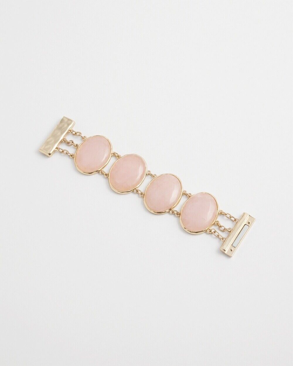 CHICO'S ROSE QUARTZ GOLD TONE BRACELET