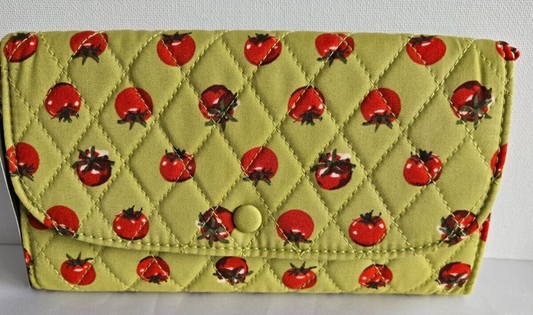 Vera Bradley Wildwood Wallet Crossbody, Tiny tomatoes palm in Premium cotton