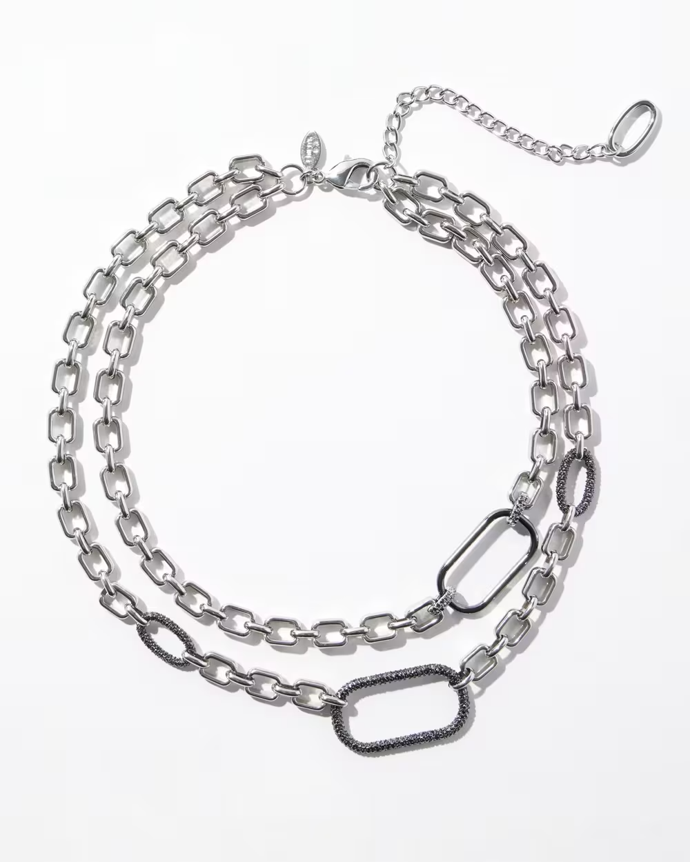 CHICO' S PAVE DOUBLE STRAND NECKLACE