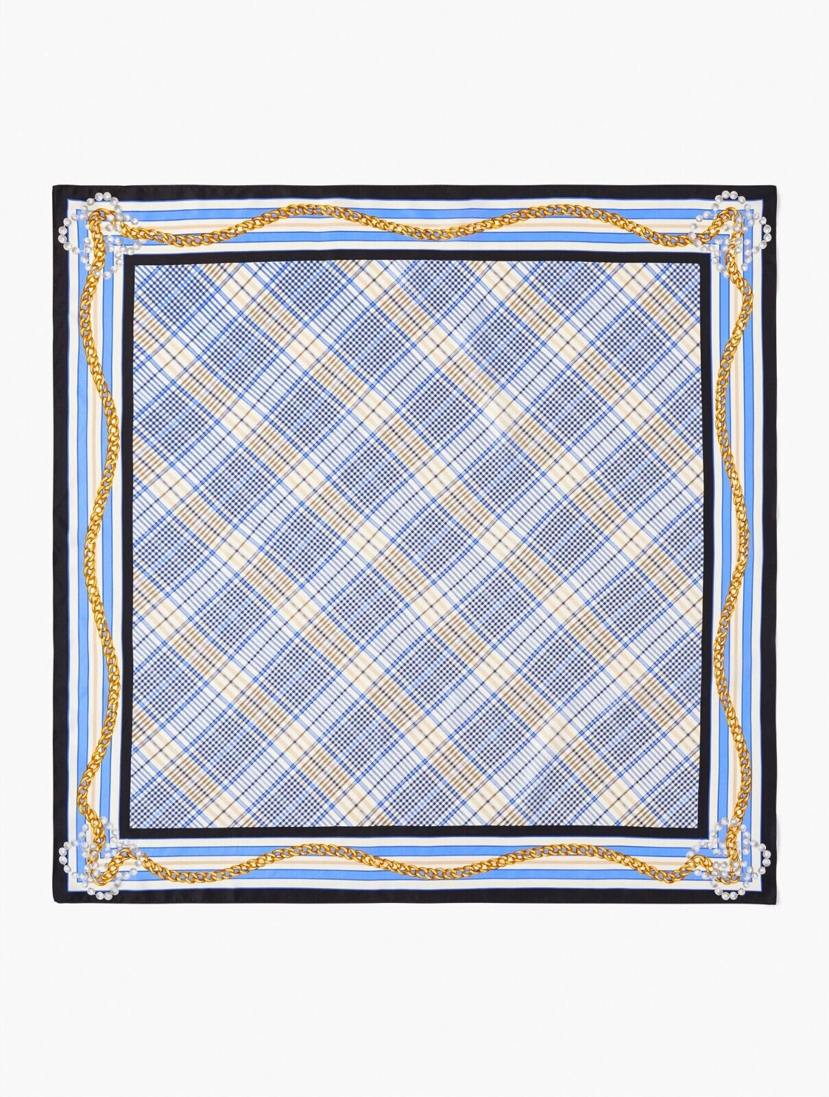TALBOTS WINDY PLAID SILK SQUARE SCARF