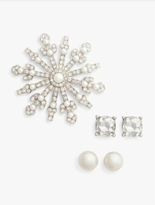 TALBOTS BROOCH & EARRINGS GIFT SET