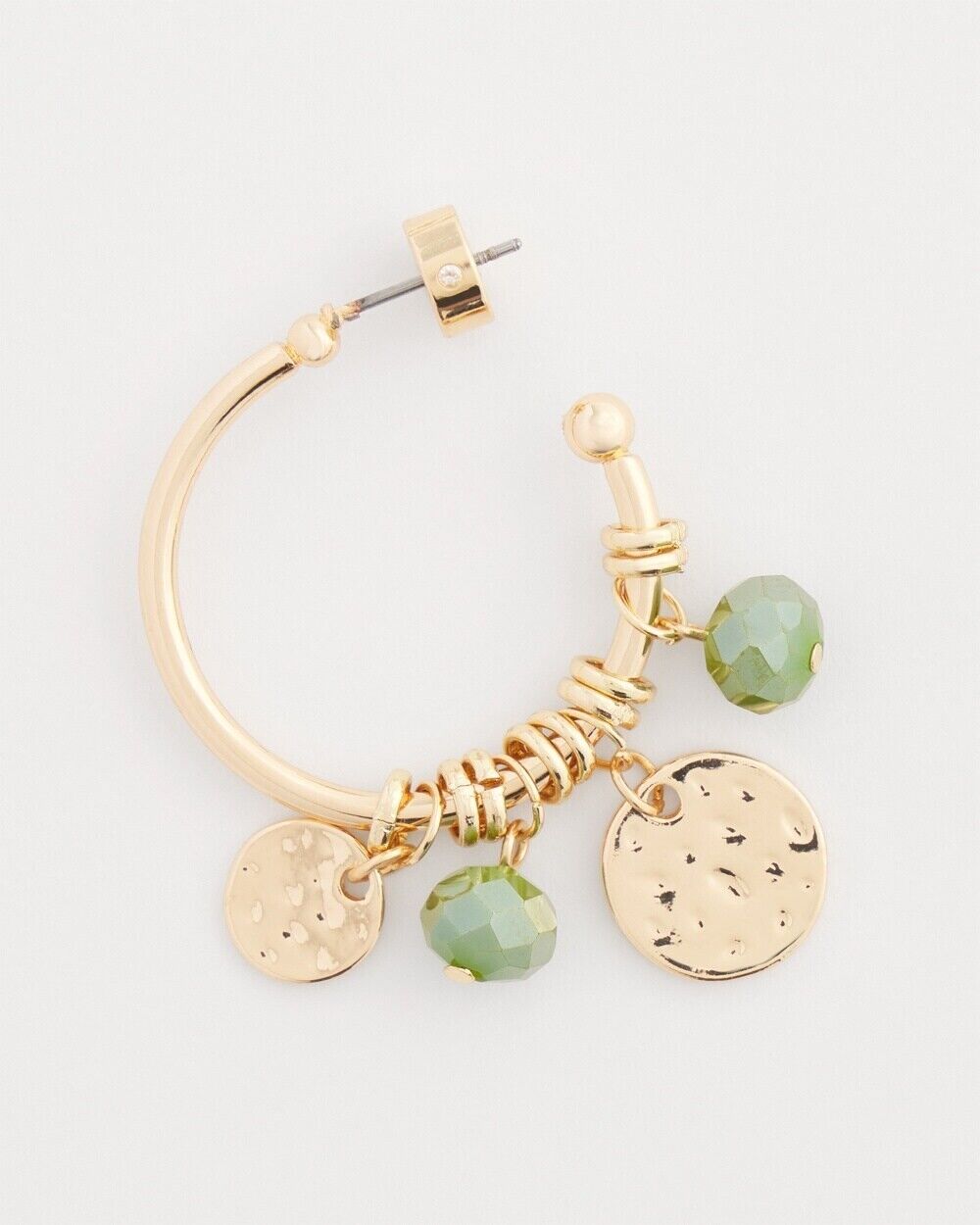 CHICO'S NO DROOP FRONT TO BACK CHARM HOOPS EARRINGS