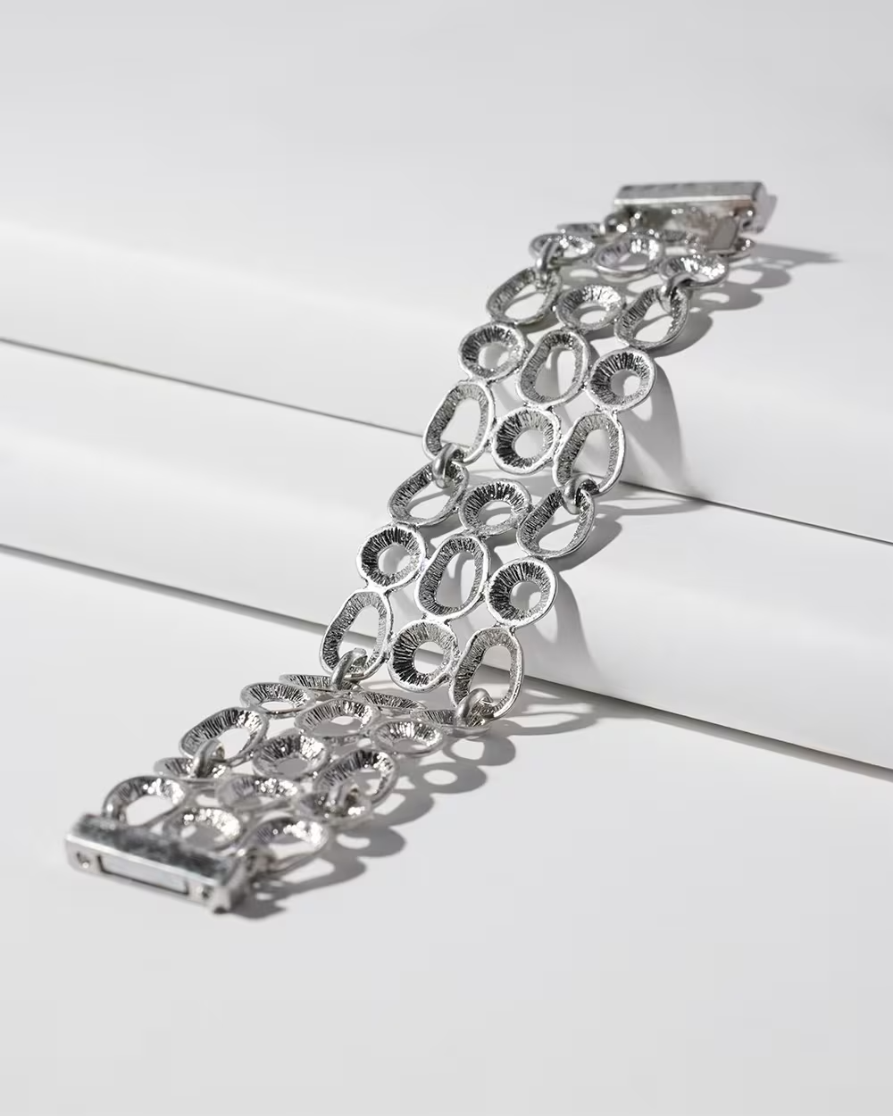 CHICO'S SILVER TONE MAGNETIC BRACELET