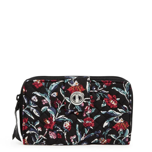 Vera Bradley RFID Turnlock Wallet, Perennials Noir