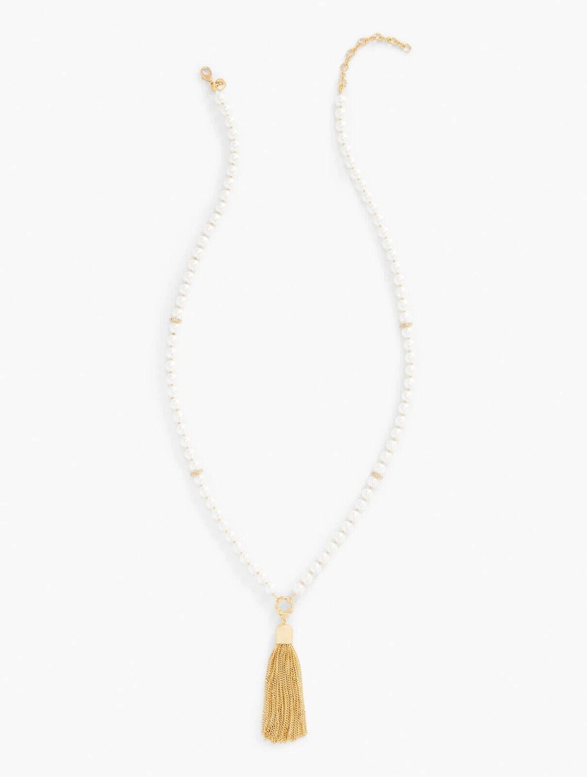 TALBOTS TASSEL PEARL NECKLACE