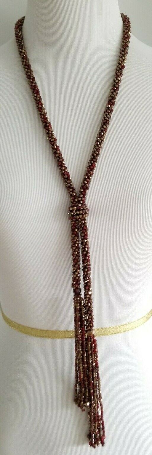CHICO'S RED BEADED Y-NECKLACE