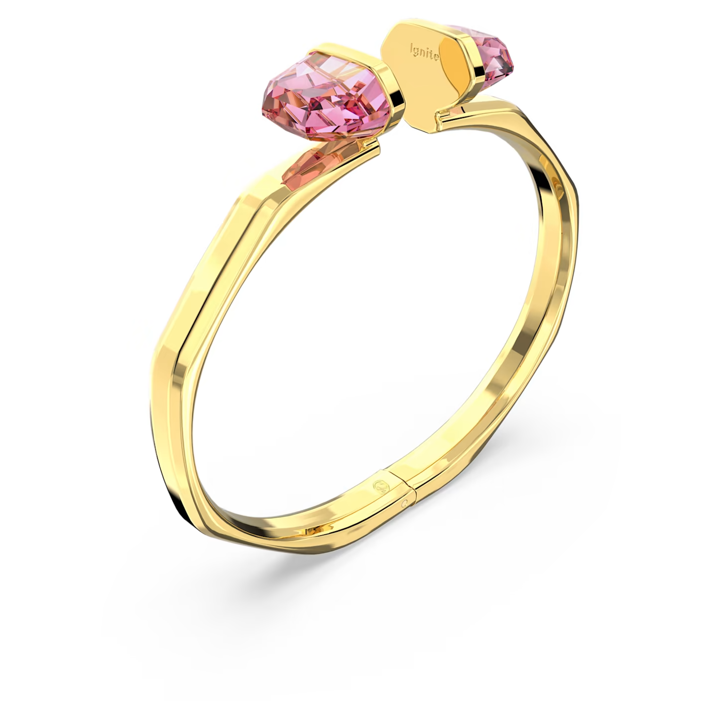 Swarovski Lucent bangle Magnetic closure, Pink, Gold-tone plated