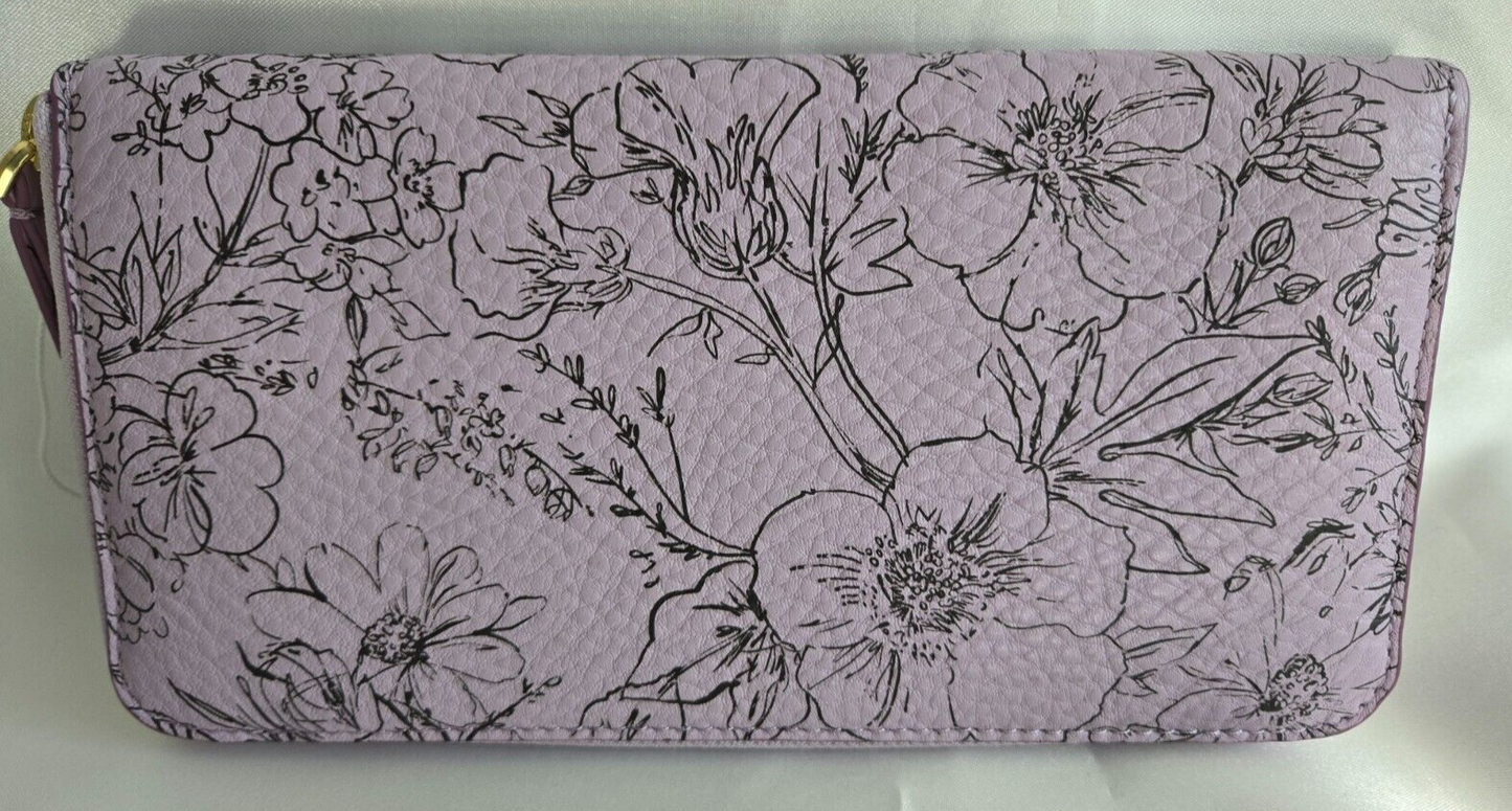 Vera Bradley Continental Wallet, Bloom Lavender Frost in Leather