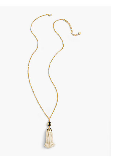 TALBOTS Stripes & Dots Tassel Pendant