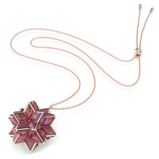 Swarovski Curiosa Pendant, Geometric Crystals Pink Rose-Gold Tone Plated 5600505