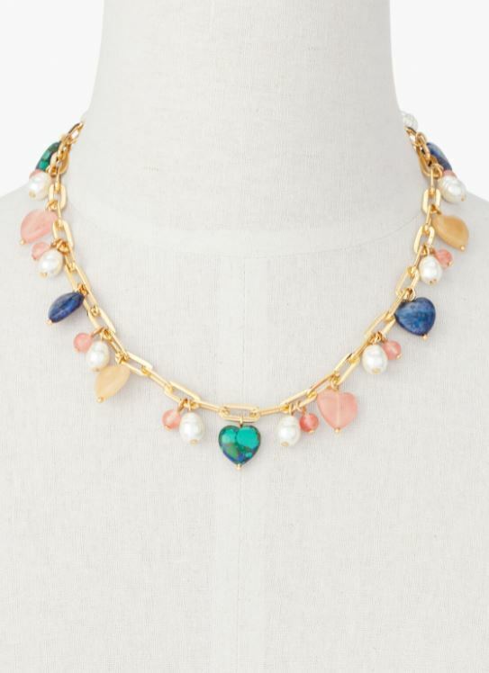 TALBOTS LOVE CHARM STATEMENT NECKLACE