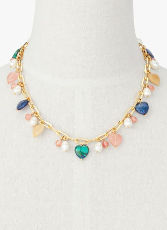 TALBOTS LOVE CHARM STATEMENT NECKLACE