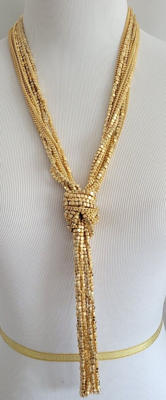 CHICO'S SUMMER METALS TASSEL NECKLACE