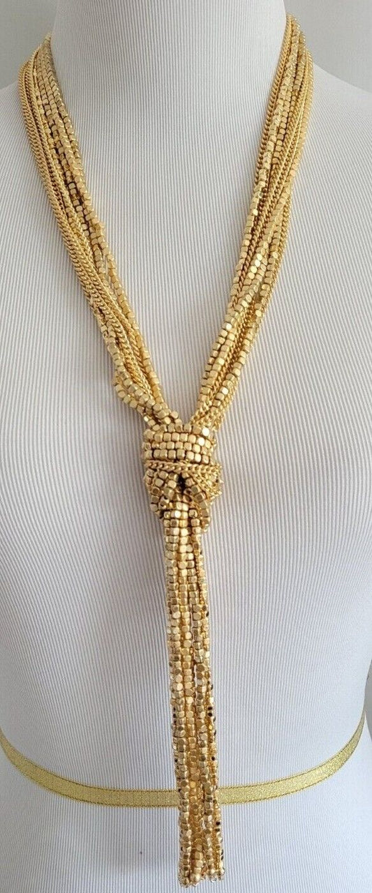 CHICO'S SUMMER METALS TASSEL NECKLACE