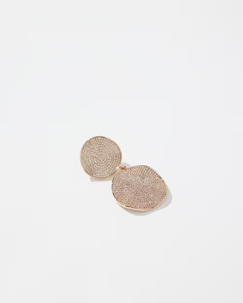 CHICO'S GOLD TONE PAVE DROP EARRINGS
