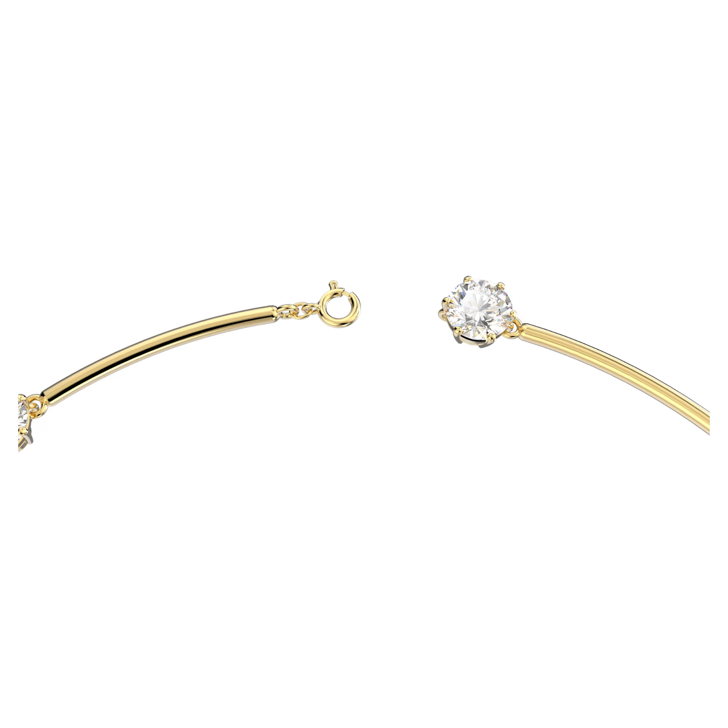 Swarovski Constella choker Round cut, White, Shiny gold-tone plated