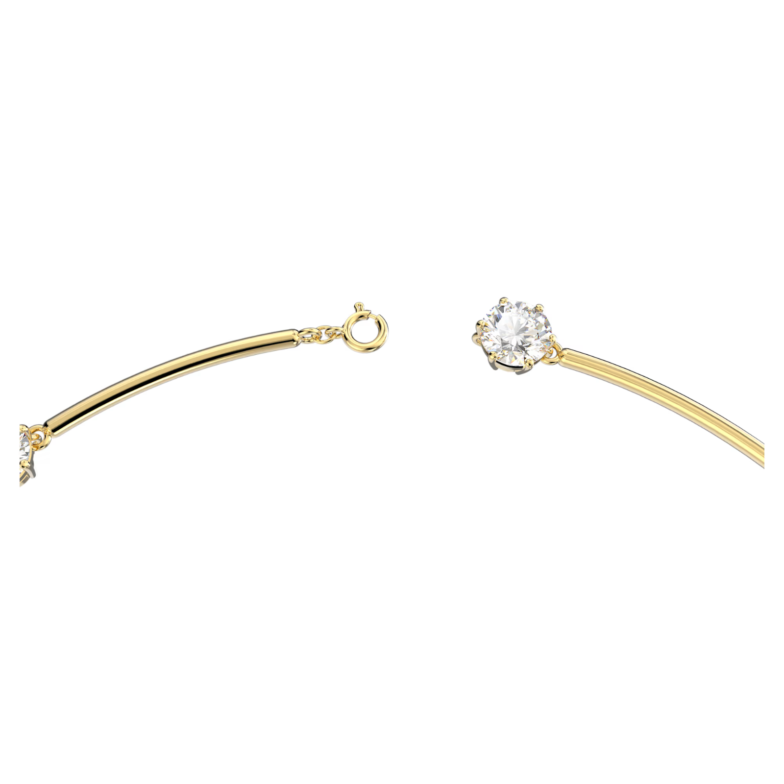 Swarovski Constella choker Round cut, White, Shiny gold-tone plated
