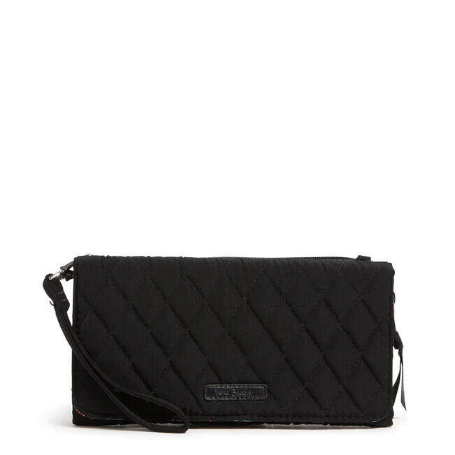 Vera Bradley RFID Crossbody, Microfiber Classic Black