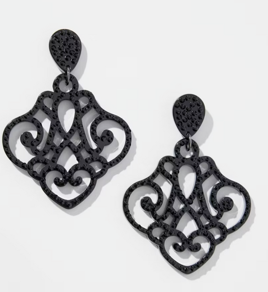 CHICO'S  BLACK CHANDELIER EARRINGS