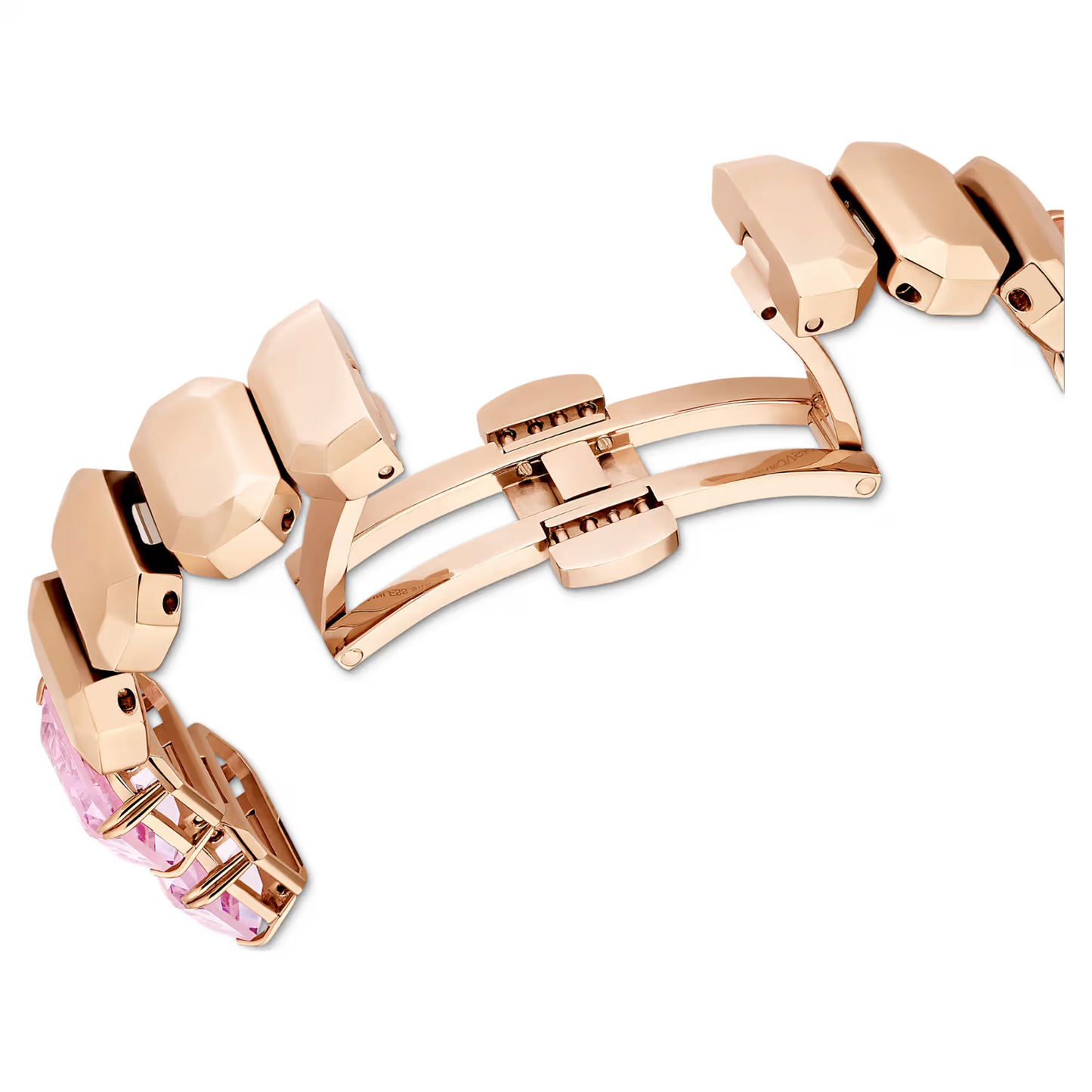 Swarovski Octagon cut bracelet, Pink, Rose gold-tone finish