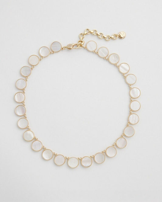 CHICO'S REVERSIBLE MOTHER OF PEARL NECKLACE