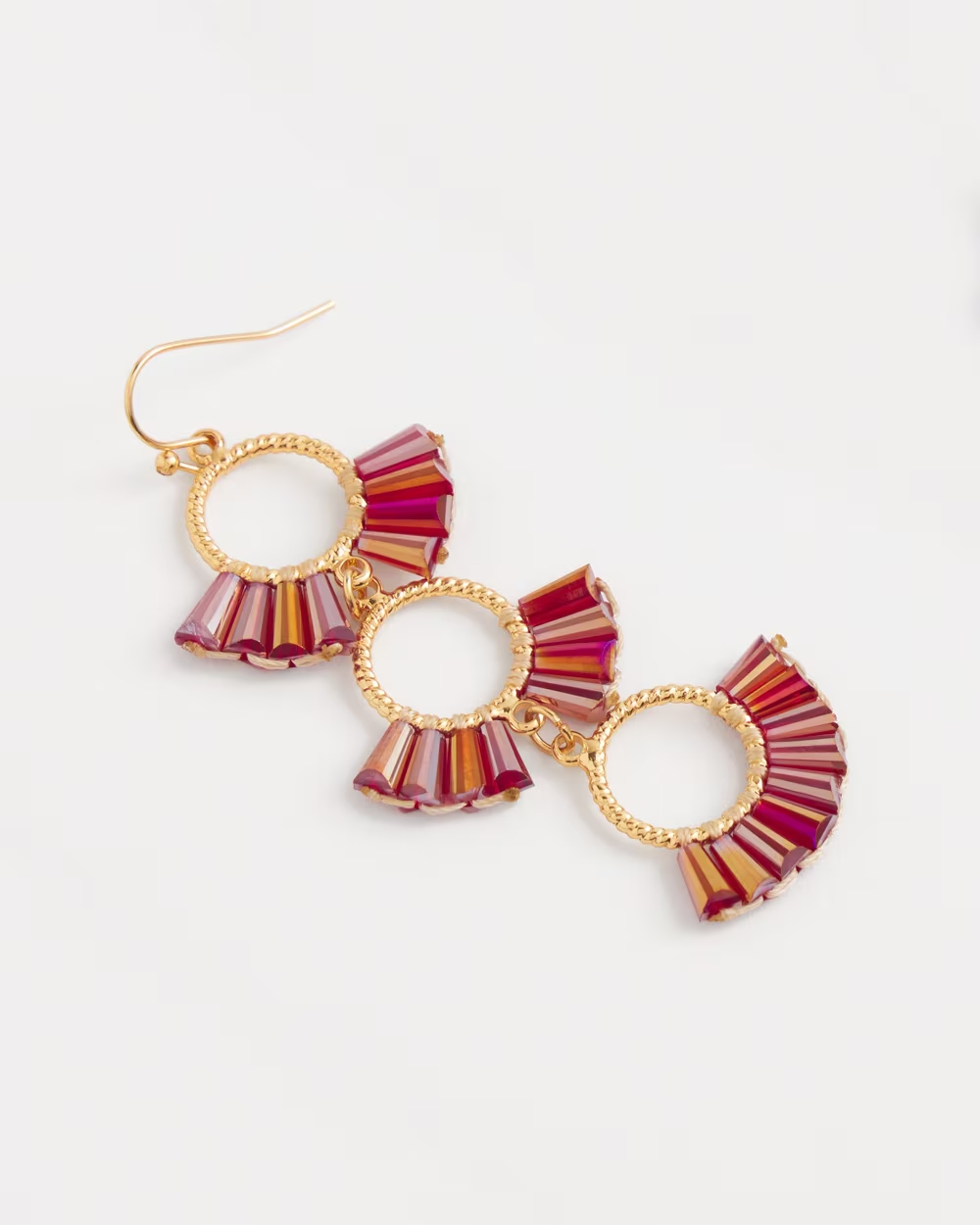 CHICO'S NO DROOP BERRY TRIPLE DROP EARRINGS