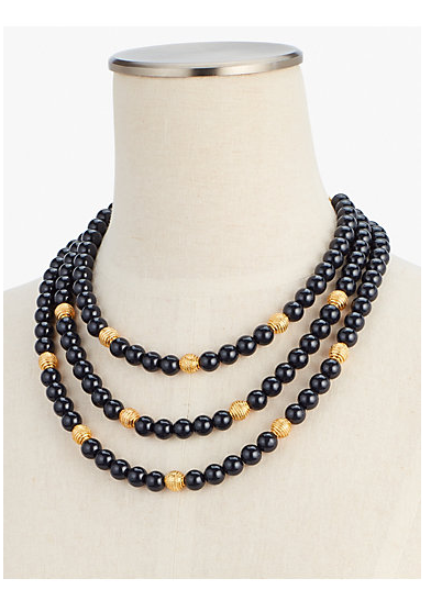 TALBOTS Three-Strand Glass Necklace