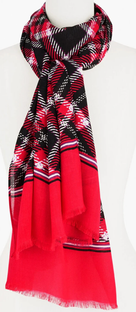 TALBOTS NUTCRACKER PLAID OBLONG SCARF