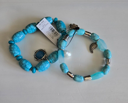 CHICO'S TURQUOISE STRETCH BRACELET