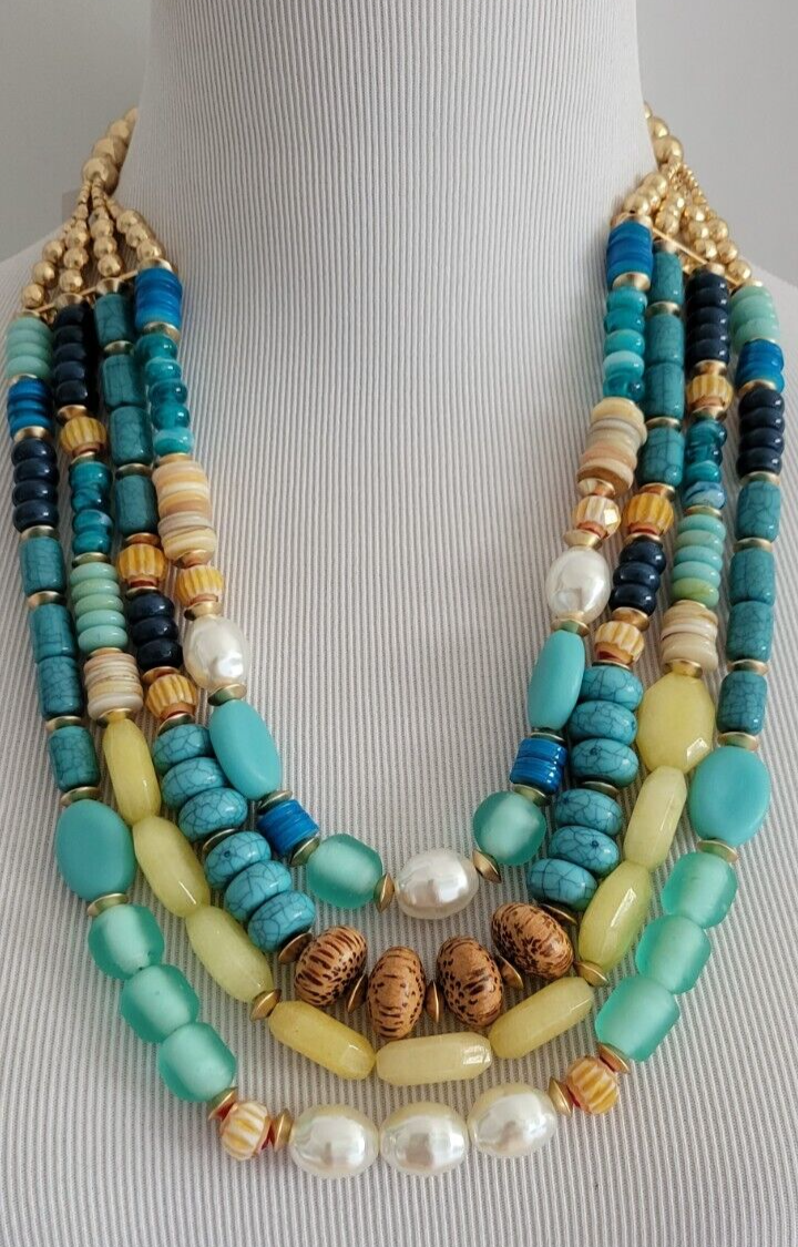 CHICO'S BEADED MULTISTRAND NECKLACE