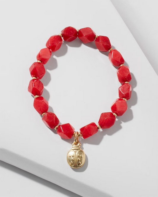CHICO'S LADY BUG DROP OFF STRETCH BRACELET