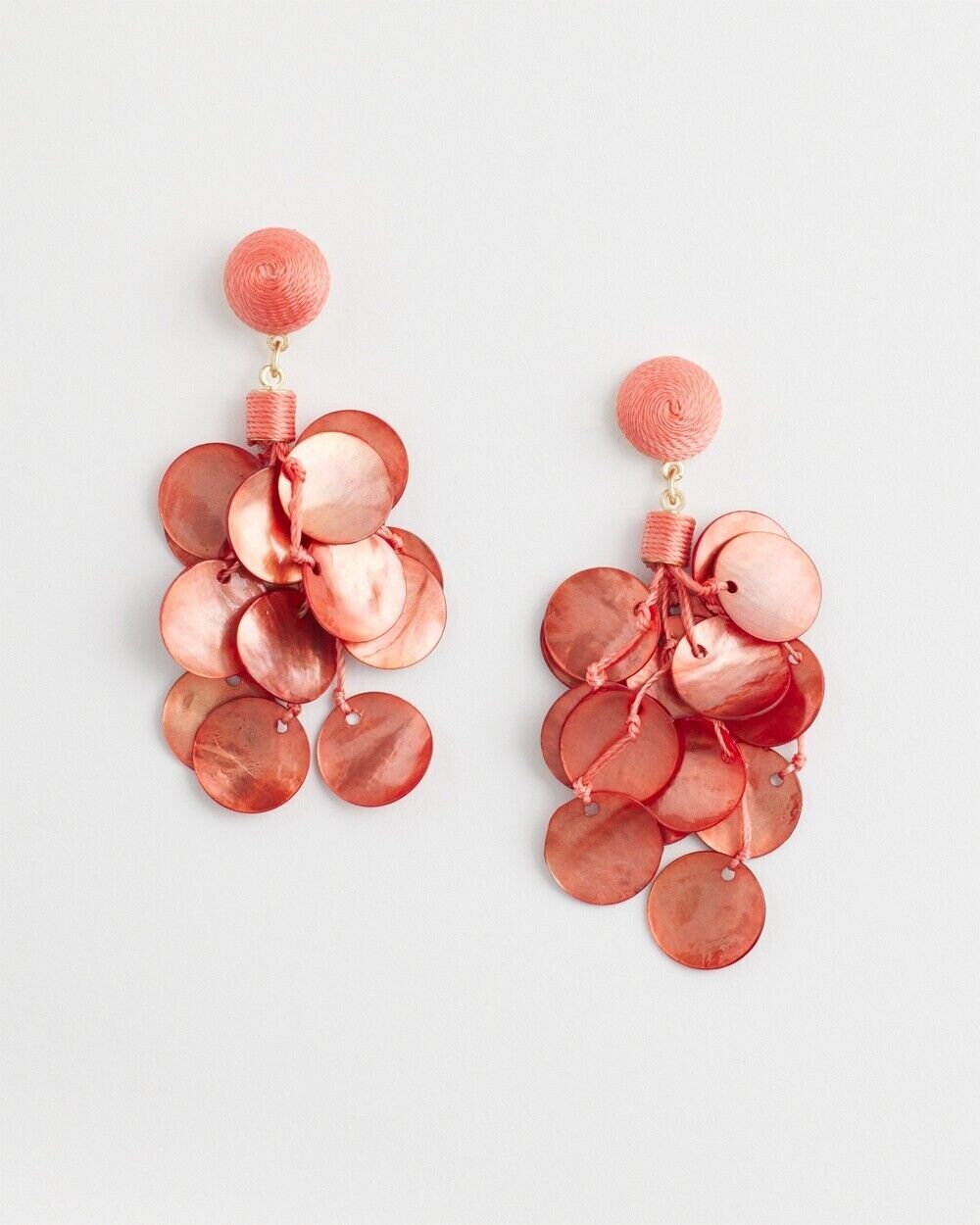 CHICO'S NO DROOP ORANGE SHELL EARRINGS