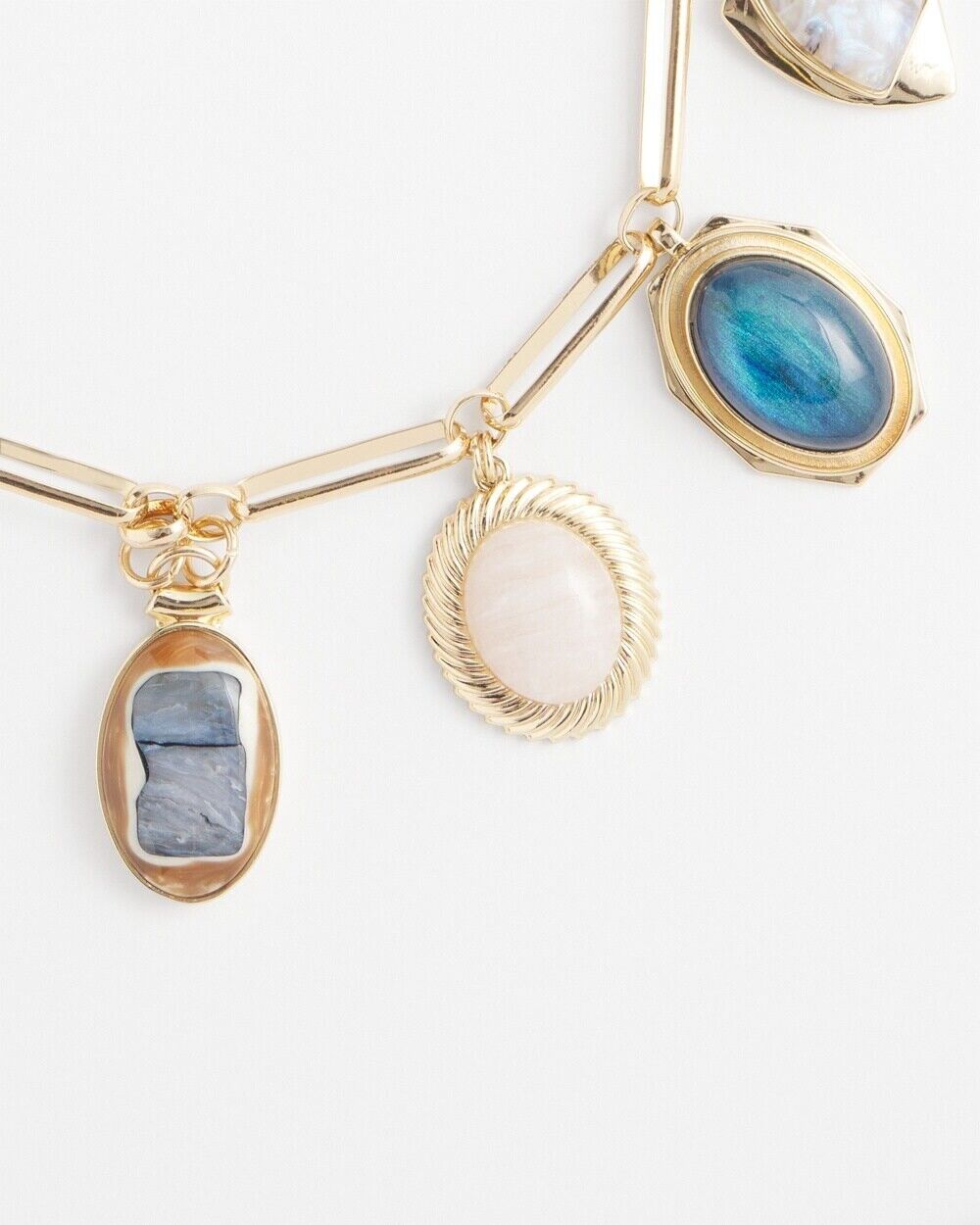 CHICO'S BLUE MULTI CHARM NECKLACE