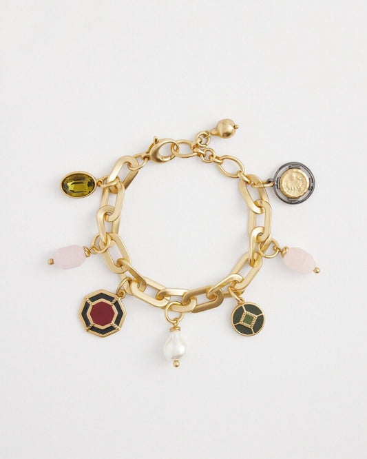 CHICO'S VINTAGE INSPIRED GOLD CHARM BRACELET