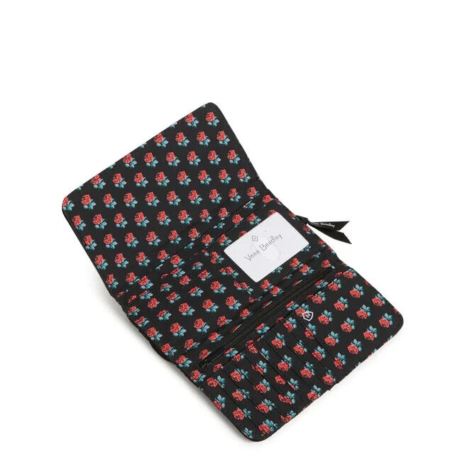 Vera Bradley RFID Crossbody, Microfiber Classic Black